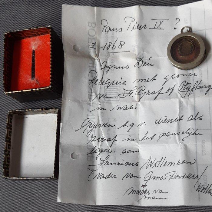 Relikwie - Was, Metaal, Papier, Glas - 1850-1900 - Agnus Dei, Antiek en Kunst, Kunst | Niet-Westerse kunst