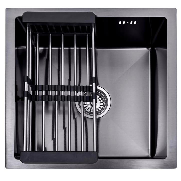 Spoelbak + Droogrek | Wasbak | Gootsteen | 44x44x20cm | RVS, Huis en Inrichting, Keuken | Keukenelementen, Nieuw, Verzenden