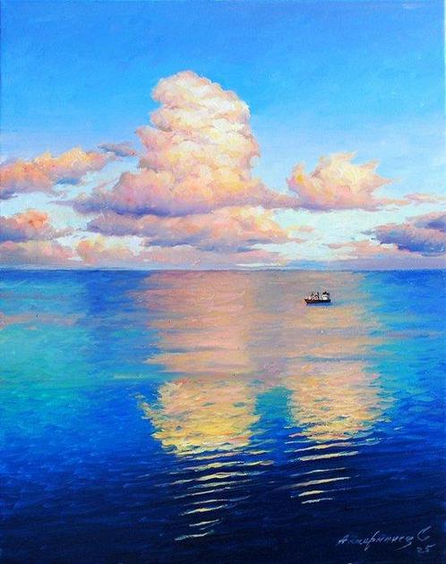 Sergey Akkerman (1967) - Clouds over the Sea, Antiek en Kunst, Kunst | Schilderijen | Klassiek