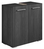 Wastafelkast Jupiter 60 x 30 x 60 cm Zwart Houtnerf, Huis en Inrichting, Badkamer | Badkamermeubels, Verzenden, Nieuw, Wastafelkast