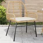 vidaXL Tuinstoelen 2 st met kussens poly rattan bruin, Tuin en Terras, Tuinstoelen, Verzenden, Nieuw, Rotan