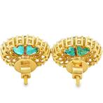 Oorstekers - 18 karaat Geel goud, Gepolijst rhodium -, Sieraden, Tassen en Uiterlijk, Antieke sieraden