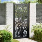 vidaXL Poort met sporenontwerp 105x205 cm staal zwart, Tuin en Terras, Tuinpoorten, Verzenden, Nieuw