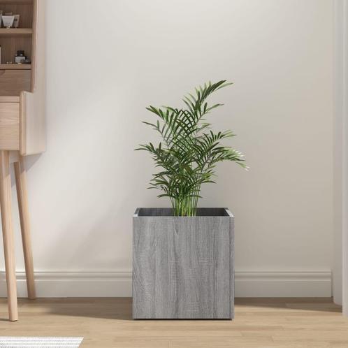 vidaXL Plantenbak 40x40x40 cm bewerkt hout grijs sonoma, Tuin en Terras, Bloembakken en Plantenbakken, Minder dan 60 cm, Nieuw