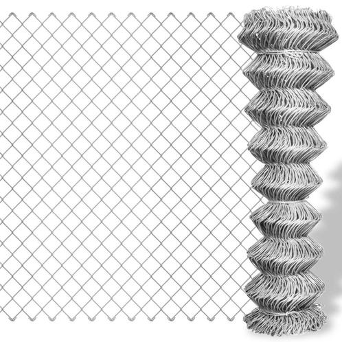 vidaXL Gaashek 15x1,5 m gegalvaniseerd staal zilverkleurig, Tuin en Terras, Schuttingen, Nieuw, IJzer, 1 tot 2 meter, Verzenden