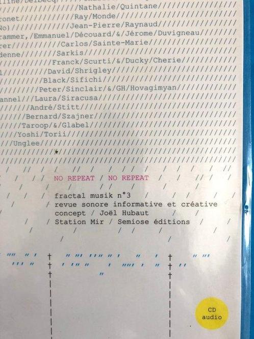 Joël Hubaut - Fractal musik n°3 - No repeat / no repeat -, Cd's en Dvd's, Vinyl Singles