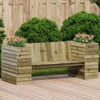 vidaXL Bankje met plantenbakken 167,5x60x65 cm grenenhout, Verzenden, Nieuw