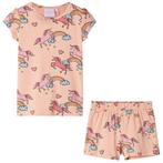 vidaXL Kinderpyjama met korte mouwen 104 lichtoranje, Verzenden, Nieuw