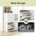 2dekans | SoBuy FSR78-W Schoenenkast Met 2 Kleppen -, Huis en Inrichting, Kasten | Schoenenkasten, Ophalen of Verzenden, Zo goed als nieuw