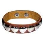 Fako Bijoux® - Armband - Studs - Hartjes - Bruin, Verzenden, Nieuw
