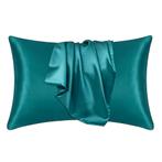 Satijnen kussensloop Teal 60 x 70 cm hoofdkussen formaat - S, Ophalen of Verzenden, Nieuw