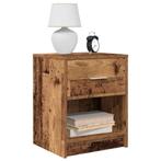 vidaXL Nachtkastjes 2 st met lade 40x34x50 cm oud, Verzenden, Nieuw, Hout