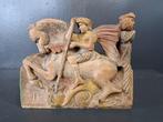 Snijwerk, Sint Joris en de draak - 16.5 cm - Eik