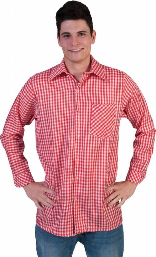 Tiroler blouse rood/wit, Kleding | Heren, Carnavalskleding en Feestkleding, Nieuw, Ophalen of Verzenden