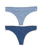 HEMA Dames strings stretch katoen - 2 stuks blauw, Verzenden, Blauw