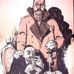 Spotprent over Duitse politiek tijdens Eerste Wereldoorlog, Antiek en Kunst, Verzenden