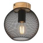Plafondlamp PABLO ø20CM  E27 Bruin 1-Lichts Matt zwart, Ophalen of Verzenden, Nieuw, Metaal