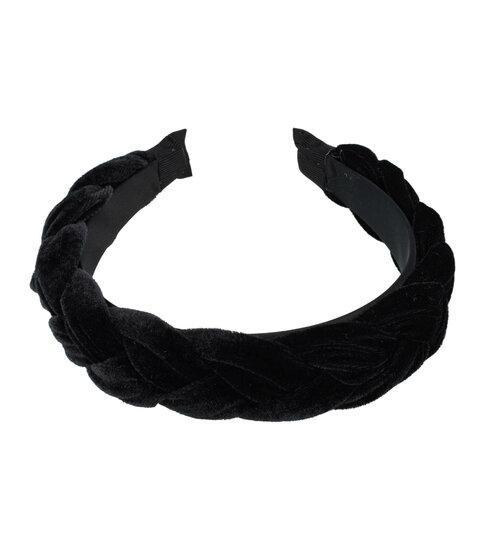 Haarband Diadeem Gevlochten Velvet Stof 4cm Zwart, Sieraden, Tassen en Uiterlijk, Uiterlijk | Haarverzorging, Verzenden