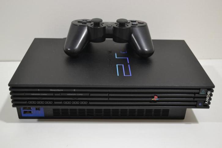 PlayStation 2 Console Fat Black, Spelcomputers en Games, Spelcomputers | Sony PlayStation 2, Zo goed als nieuw, Verzenden