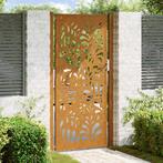 vidaXL Poort met golfontwerp 105x205 cm weervast staal, Tuin en Terras, Tuinpoorten, Verzenden, Nieuw