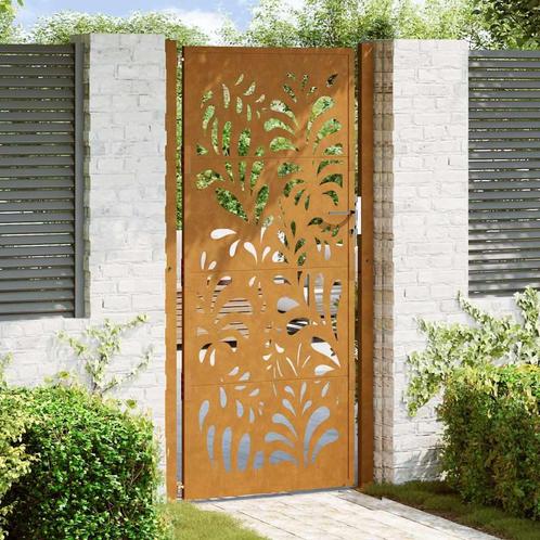 vidaXL Poort met golfontwerp 105x205 cm weervast staal, Tuin en Terras, Tuinpoorten, Nieuw, Verzenden