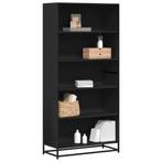vidaXL Boekenkast 80,5x35x170,5 cm bewerkt hout zwart, Huis en Inrichting, Kasten | Boekenkasten, Verzenden, Nieuw, Overige houtsoorten