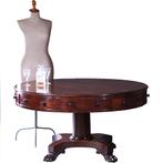 Drumtabel met massief mahonie blad 4 laden en 4 schijnladen, Antiek en Kunst, Antiek | Kantoor en Zakelijk, Ophalen of Verzenden
