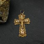 Gouden antieke hanger van een kruis met corpus | INRI, Ophalen of Verzenden, Gebruikt, Goud, Overige merken