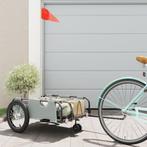 vidaXL Fietstrailer oxford stof en ijzer grijs, Fietsen en Brommers, Fietsaccessoires | Aanhangers en Karren, Verzenden, Nieuw