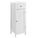 Vintage badkamerkast met 1 lade en deur 87x30x30 cm wit