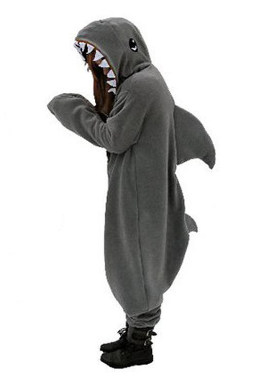 Onesie Haai Pak 128-134 Haaienpak Kostuum Grijs Vis Shark Ki, Kinderen en Baby's, Carnavalskleding en Verkleedspullen, Nieuw, 134 t/m 140