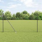 vidaXL Hexagon Hek Grijs 1.5x10 m Staal, Tuin en Terras, Verzenden, Nieuw, IJzer