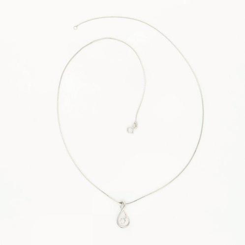 Halsketting - 14 karaat Witgoud Diamant (Natuurlijk), Sieraden, Tassen en Uiterlijk, Kettingen