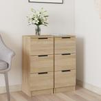 vidaXL Dressoirs 2 st 30x30x70 cm bewerkt hout sonoma, Huis en Inrichting, Kasten | Dressoirs, Minder dan 50 cm, Verzenden, Nieuw