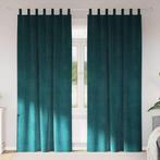 vidaXL Gordijnen met gordijnen 2 pcs Donkergroen 140 x 225, Verzenden, Nieuw, Groen