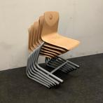 Tweedehands complete set 6 stuks Woodmark schoolstoelen,, Huis en Inrichting, Stoelen, Ophalen of Verzenden, Gebruikt, Hout, Vijf, Zes of meer stoelen