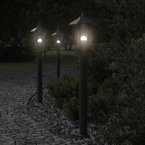 vidaXL Vloerlamp voor buiten 80 cm roestvrijstaal zwart, Tuin en Terras, Buitenverlichting, Nieuw, Verzenden