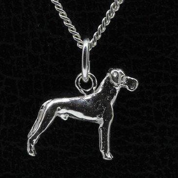 Zilveren Duitse dog oren ongecoupeerd ketting hanger - klein, Sieraden, Tassen en Uiterlijk, Kettinghangers, Verzenden