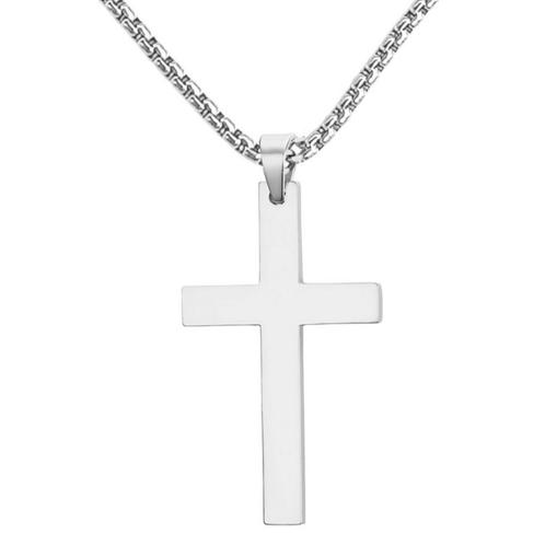 Fako Bijoux® - Ketting Met Kruisje XLarge - Kruis - 30x53mm, Sieraden, Tassen en Uiterlijk, Kettingen, Verzenden