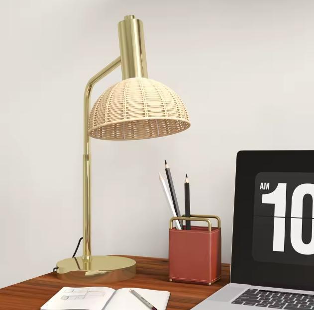Tafellamp met Rotan Kap – E14 Nachtlamp 40W met LED Lamp, Huis en Inrichting, Lampen | Tafellampen, Nieuw, Verzenden