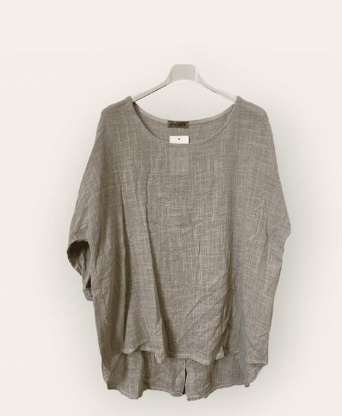 Luchtige linnen mix top met halflange mouwen en achter, Kleding | Dames, T-shirts