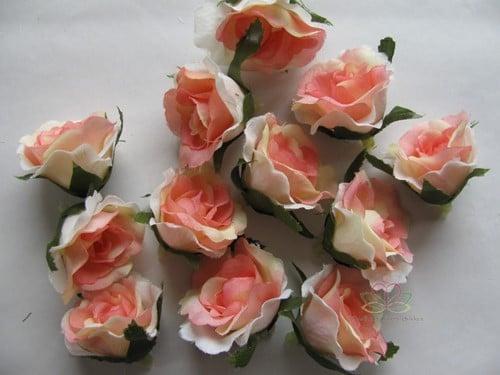 Zijden Roosjes Zalmroze Tricolor 3 cm 10 stuks, Huis en Inrichting, Woonaccessoires | Kunstplanten en Kunstbloemen, Nieuw, Ophalen of Verzenden