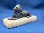 sculptuur, Leeuw op Onyx - 11 cm - Brons, Marmer, Antiek en Kunst