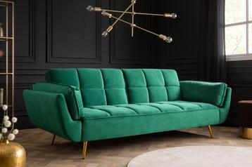 Retro slaapbank BOUTIQUE 215cm smaragdgroen fluweel 3 zits beschikbaar voor biedingen