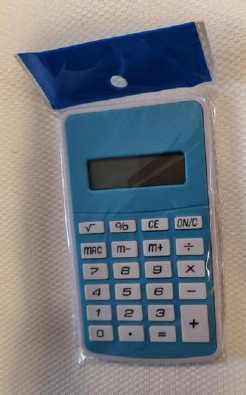 Calculator rekenmachine 8 digit 12x7x0,7cm kleur Blauw -...