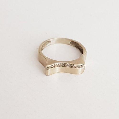 Ring - 18 karaat Witgoud - 0.05ct. tw. Diamant (Natuurlijk), Sieraden, Tassen en Uiterlijk, Ringen