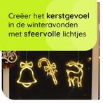 Kerstverlichting Raam Rendier + Zuurstok + Kerstbel - ø18cm, Diversen, Verzenden, Nieuw