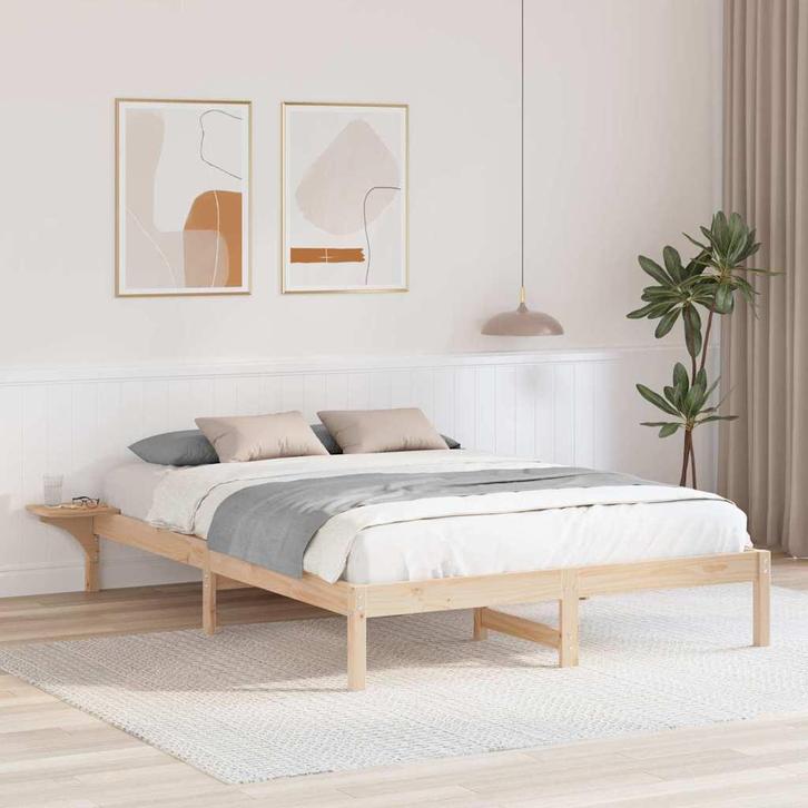 vidaXL Bedframe Naturel 140 x 200 cm Massief grenenhout, Huis en Inrichting, Slaapkamer | Bedden, Bruin, Nieuw, Hout, Verzenden