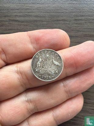 Australië 6 pence 1918, Postzegels en Munten, Munten | Oceanië, Losse munt, Goud, Zilver, Verzenden