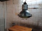 Plafondlamp - Vintage industriële lamp - Aluminium,, Antiek en Kunst